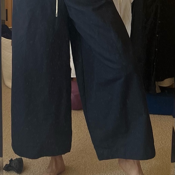 G. Label Goop wide leg linen pants Size 4 Navy Blue NWOT - Picture 12 of 14